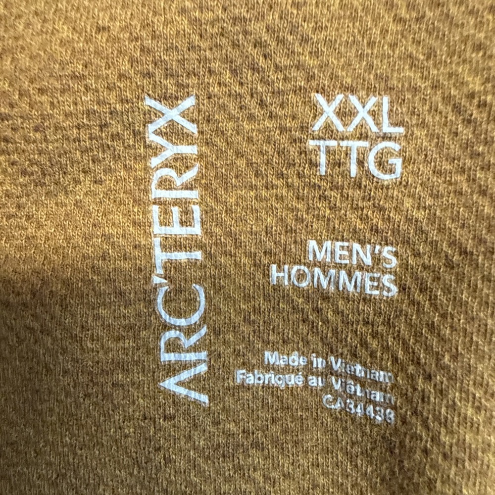 Arc'teryx Men's Long Sleeve Henley Shirt Brown Size XXL Snap Button - Picture 11 of 14
